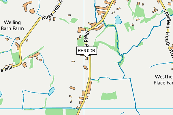 RH6 0DR map - OS VectorMap District (Ordnance Survey)