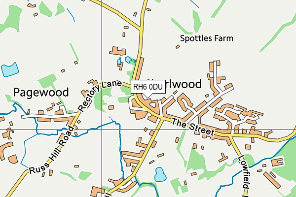 RH6 0DU map - OS VectorMap District (Ordnance Survey)