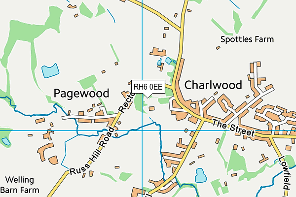 RH6 0EE map - OS VectorMap District (Ordnance Survey)