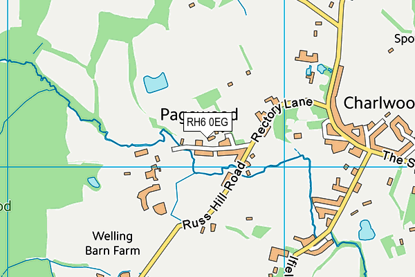 RH6 0EG map - OS VectorMap District (Ordnance Survey)