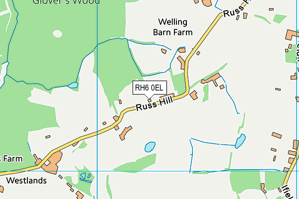 Russ Hill Hotel Leisure Club (Closed) map (RH6 0EL) - OS VectorMap District (Ordnance Survey)