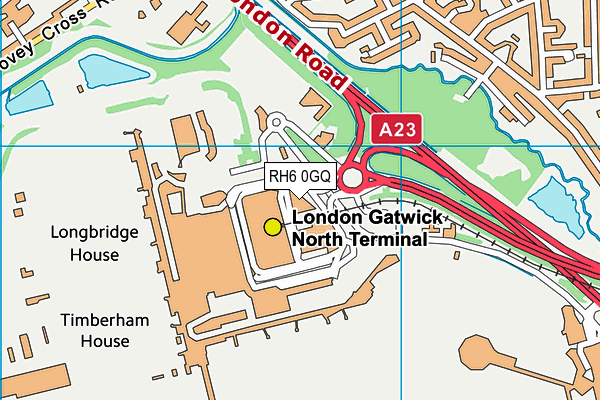 RH6 0GQ map - OS VectorMap District (Ordnance Survey)