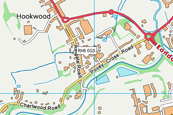 RH6 0GS map - OS VectorMap District (Ordnance Survey)