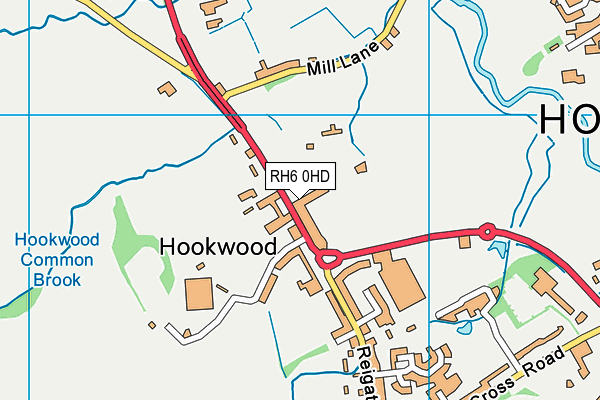 RH6 0HD map - OS VectorMap District (Ordnance Survey)