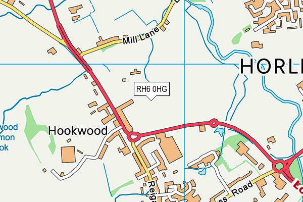 RH6 0HG map - OS VectorMap District (Ordnance Survey)