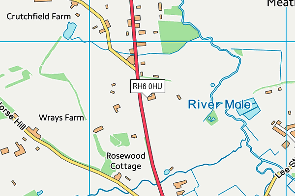 RH6 0HU map - OS VectorMap District (Ordnance Survey)