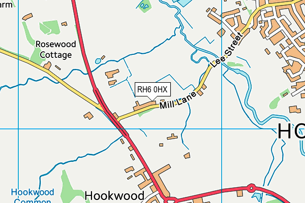 RH6 0HX map - OS VectorMap District (Ordnance Survey)