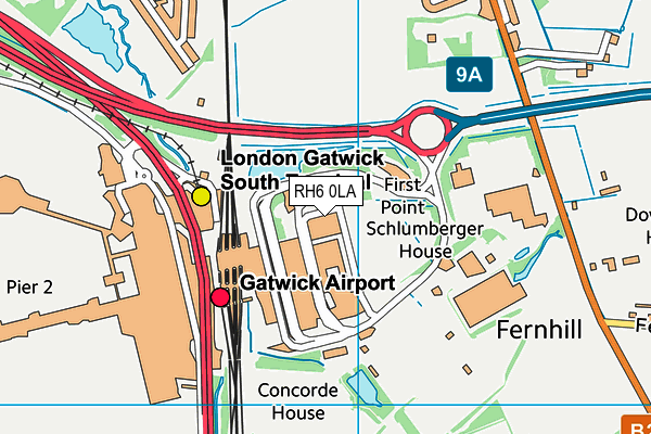 RH6 0LA map - OS VectorMap District (Ordnance Survey)