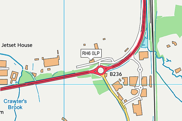 RH6 0LP map - OS VectorMap District (Ordnance Survey)