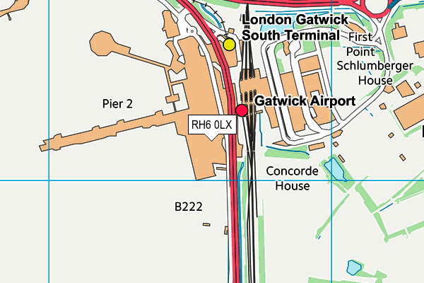 RH6 0LX map - OS VectorMap District (Ordnance Survey)