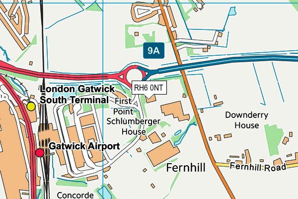 Courtyard Marriott (London Gatwick Airport) map (RH6 0NT) - OS VectorMap District (Ordnance Survey)