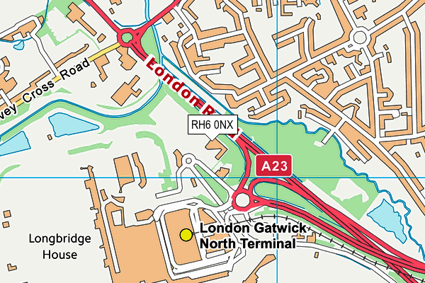 RH6 0NX map - OS VectorMap District (Ordnance Survey)