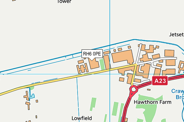 RH6 0PE map - OS VectorMap District (Ordnance Survey)