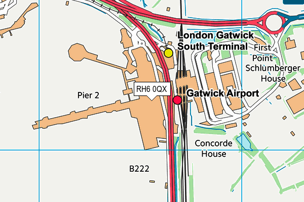 RH6 0QX map - OS VectorMap District (Ordnance Survey)