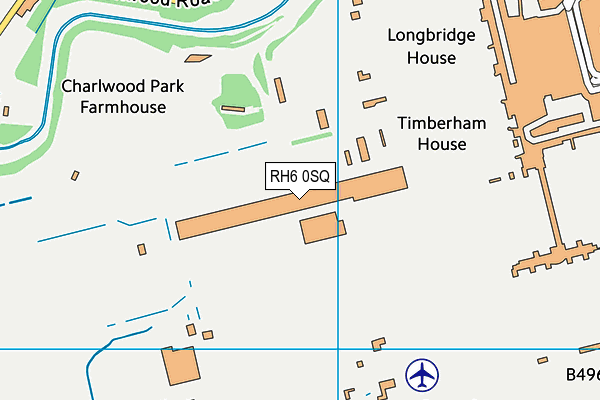 RH6 0SQ map - OS VectorMap District (Ordnance Survey)