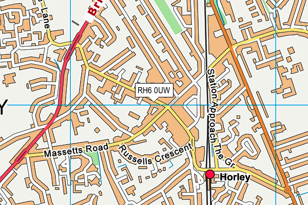 RH6 0UW map - OS VectorMap District (Ordnance Survey)