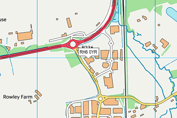 RH6 0YR map - OS VectorMap District (Ordnance Survey)