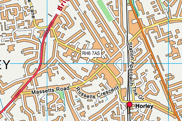 Horley Methodist Church map (RH6 7AS) - OS VectorMap District (Ordnance Survey)