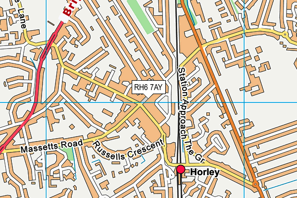RH6 7AY map - OS VectorMap District (Ordnance Survey)