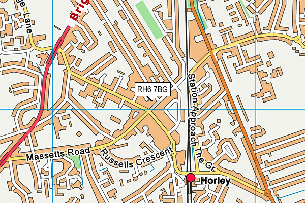 RH6 7BG map - OS VectorMap District (Ordnance Survey)