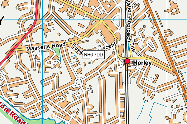 RH6 7DD map - OS VectorMap District (Ordnance Survey)