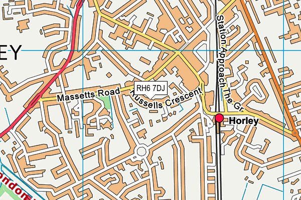 RH6 7DJ map - OS VectorMap District (Ordnance Survey)