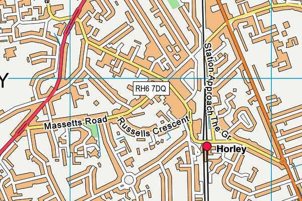 RH6 7DQ map - OS VectorMap District (Ordnance Survey)