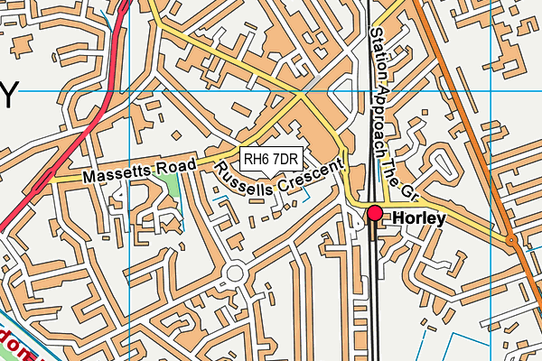 RH6 7DR map - OS VectorMap District (Ordnance Survey)