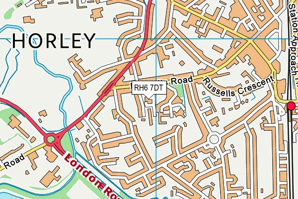 RH6 7DT map - OS VectorMap District (Ordnance Survey)