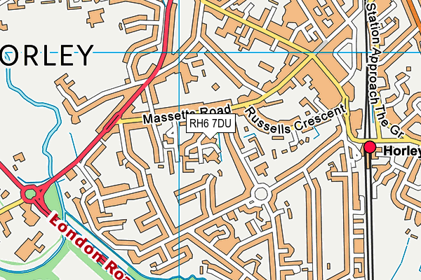 RH6 7DU map - OS VectorMap District (Ordnance Survey)