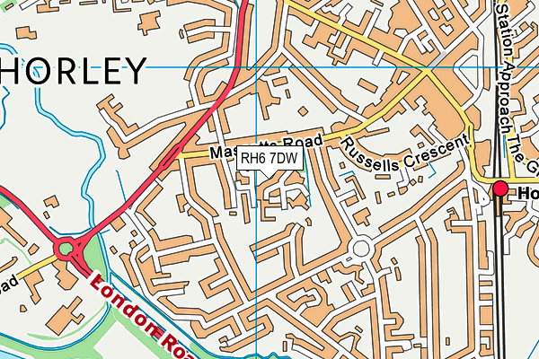 RH6 7DW map - OS VectorMap District (Ordnance Survey)