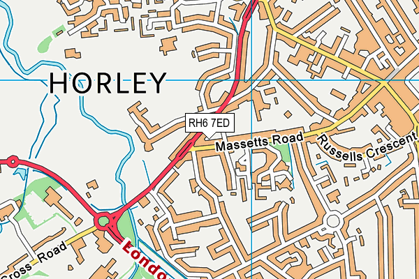 RH6 7ED map - OS VectorMap District (Ordnance Survey)