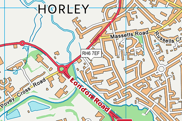 RH6 7EF map - OS VectorMap District (Ordnance Survey)