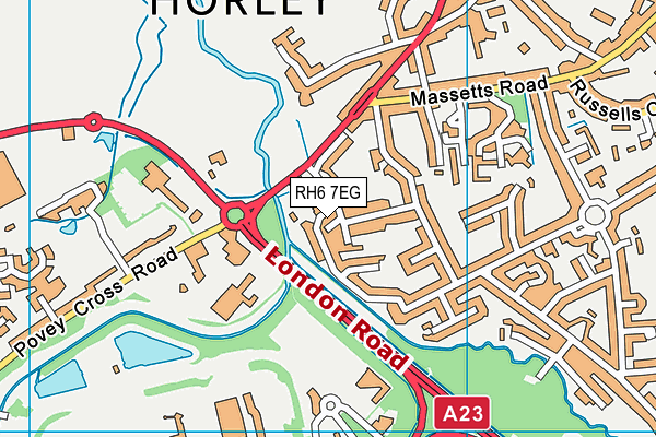 RH6 7EG map - OS VectorMap District (Ordnance Survey)