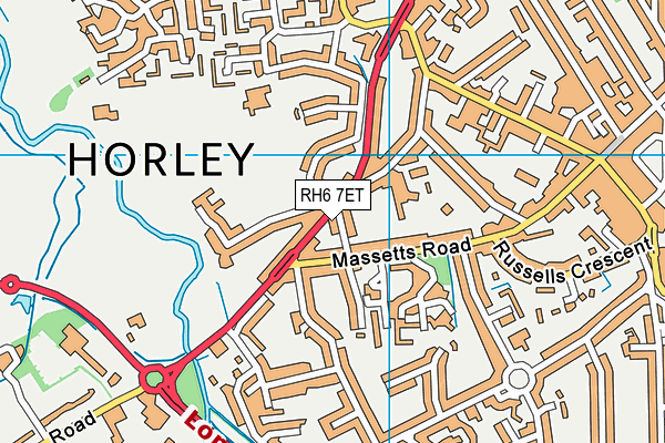 RH6 7ET map - OS VectorMap District (Ordnance Survey)