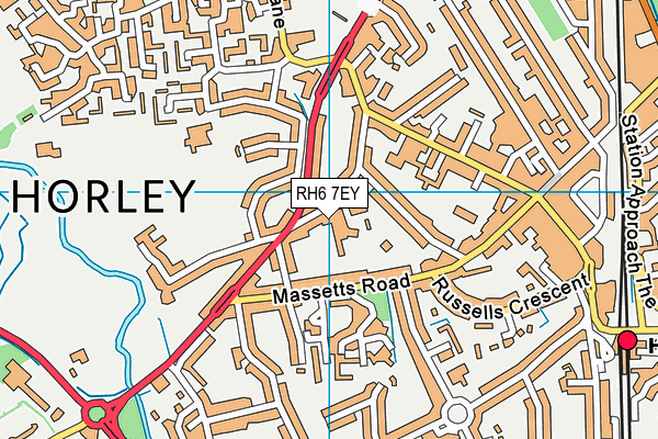 RH6 7EY map - OS VectorMap District (Ordnance Survey)