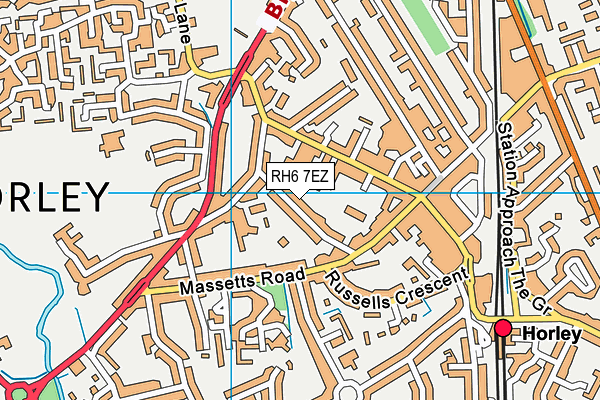 RH6 7EZ map - OS VectorMap District (Ordnance Survey)