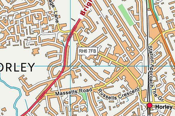 RH6 7FB map - OS VectorMap District (Ordnance Survey)