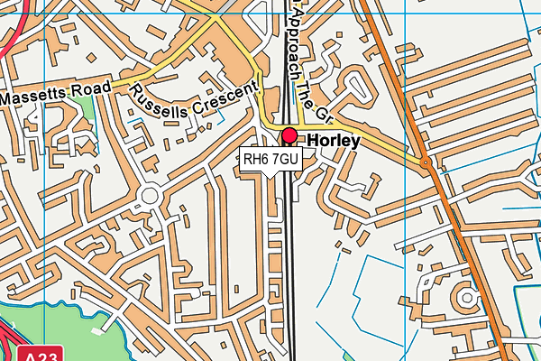 RH6 7GU map - OS VectorMap District (Ordnance Survey)