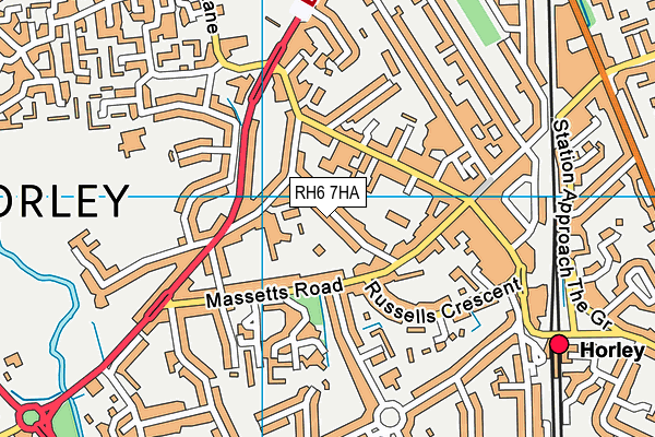 RH6 7HA map - OS VectorMap District (Ordnance Survey)