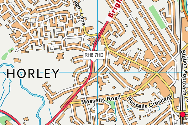 RH6 7HD map - OS VectorMap District (Ordnance Survey)