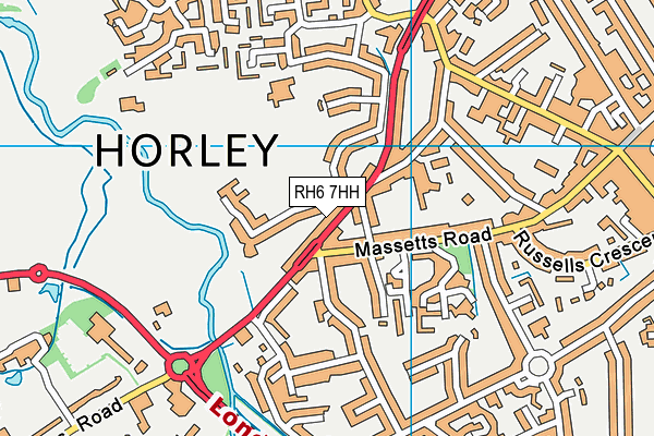 RH6 7HH map - OS VectorMap District (Ordnance Survey)