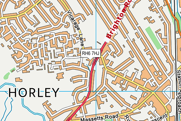 RH6 7HJ map - OS VectorMap District (Ordnance Survey)