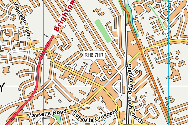 RH6 7HR map - OS VectorMap District (Ordnance Survey)