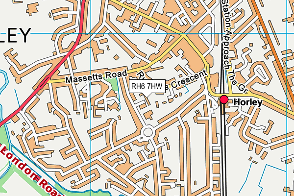 RH6 7HW map - OS VectorMap District (Ordnance Survey)