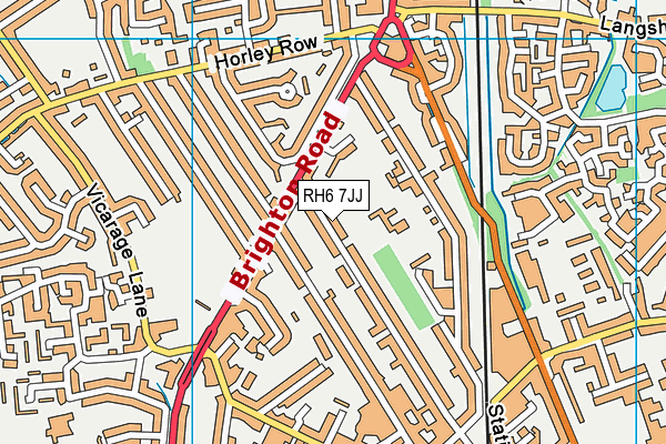 RH6 7JJ map - OS VectorMap District (Ordnance Survey)