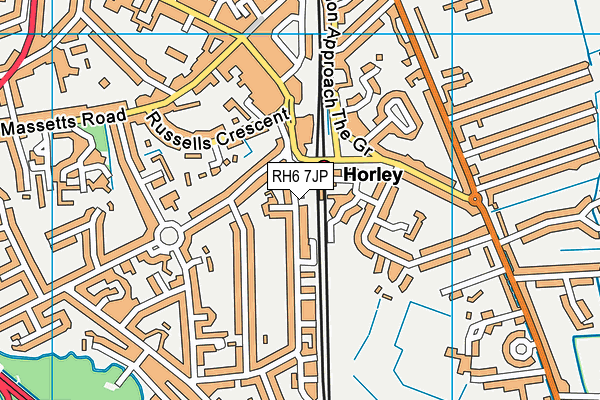 RH6 7JP map - OS VectorMap District (Ordnance Survey)