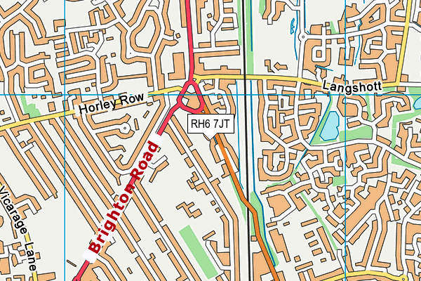 RH6 7JT map - OS VectorMap District (Ordnance Survey)