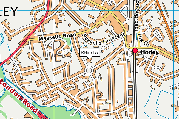 RH6 7LA map - OS VectorMap District (Ordnance Survey)