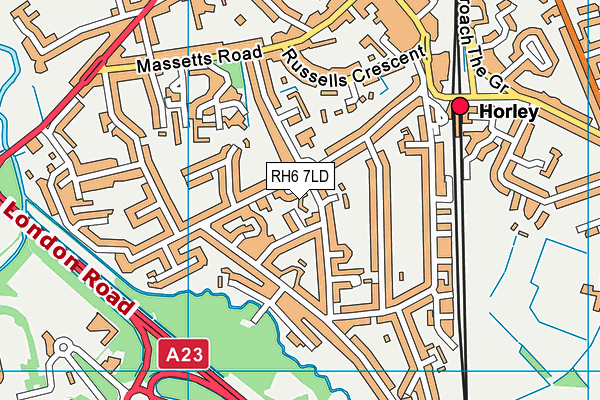 RH6 7LD map - OS VectorMap District (Ordnance Survey)